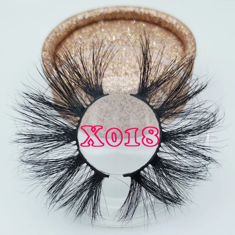 X018-rose golden box 25 мм норковые ресницы Многослойные норковые ресницы оптом ресницы от поставщика 3D настоящие норковые ресницы индивидуальная упаковка коробок - Цвет: X018-rose golden box