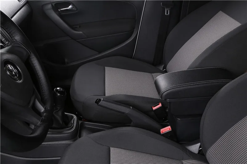 B1 style black Для Volkswagen Polo 9N 2002-2009 подлокотник коробка центральный магазин содержание коробка для хранения центральная консоль держатель для чашки кожаный двухслойный - Название цвета: B1 style black