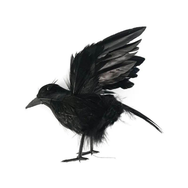 Happy Realistic Artificial Crow Halloween Crows Black Feathered Birds