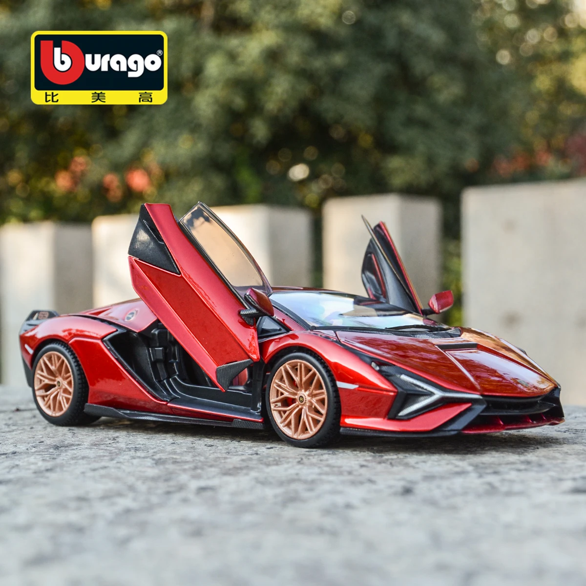 Bburago 1:24 Lamborghini Sian FKP 37 красный спортивный автомобиль статический литой автомобиль Коллекционная модель автомобиля игрушки