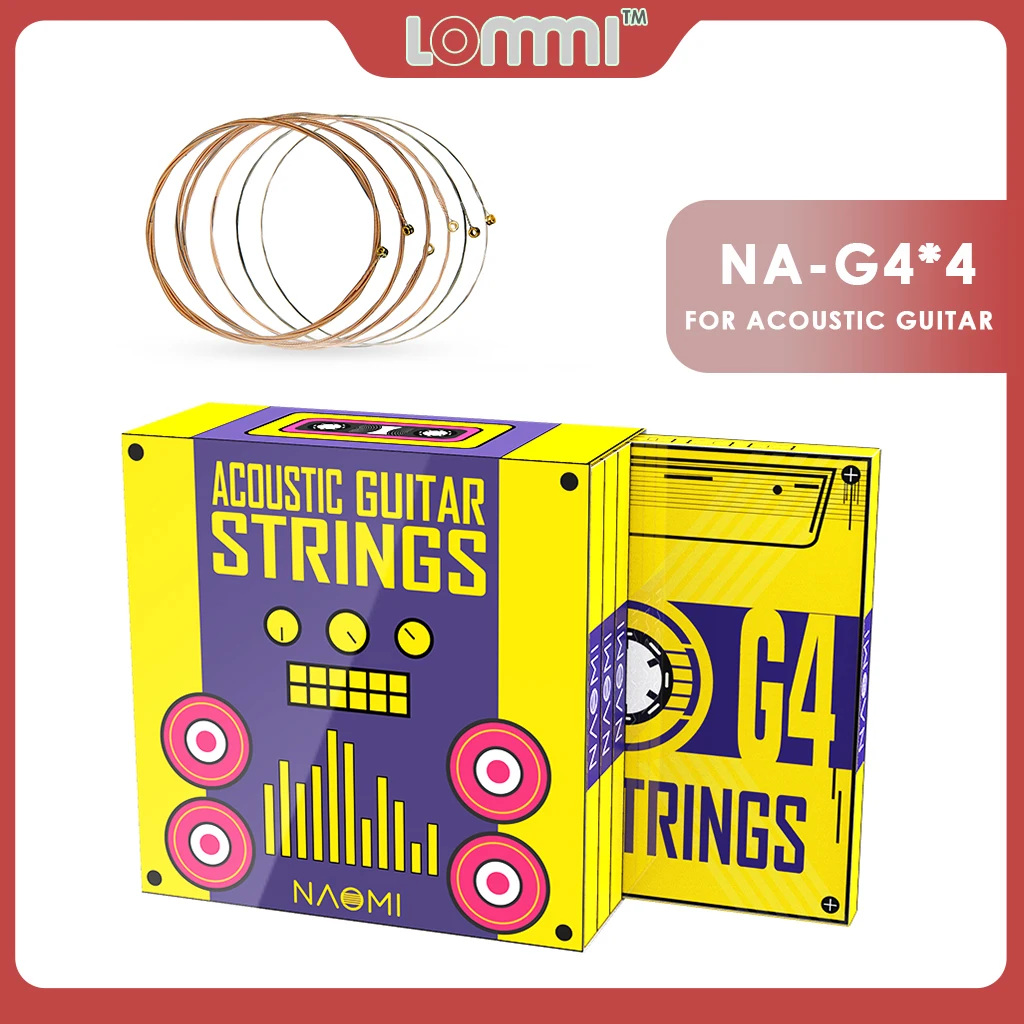 

LOMMI 4 Full Sets With Stainless Steel Core Phosphorus Bronze Wound Copper Bead Head E-1st B-2nd G-3rd D-4th A-5th E-6th