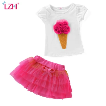 

Children Clothing 2019 Summer Toddler Girls Clothes T-shirt+Skirt 2pcs Kids Costume Girls Sport Suit For Girls Clothing Sets