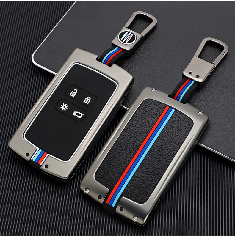 Copri chiave per auto in lega di zinco per catena portachiavi con copertura chiave in Silicone Renault Kadjar Megane Koleos QM5 QM6 2016 2018 - Hd4b9b8f9c43d4a6fb3f6ea0241176f06S