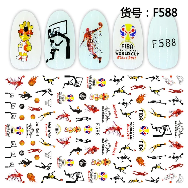 F588 Новое поступление Рождественские 3d наклейки на ногти из фольги дизайн ногтей декоративные наклейки Хэллоуин наклейки для ногтей искусство Джокер игральные карты - Цвет: F588