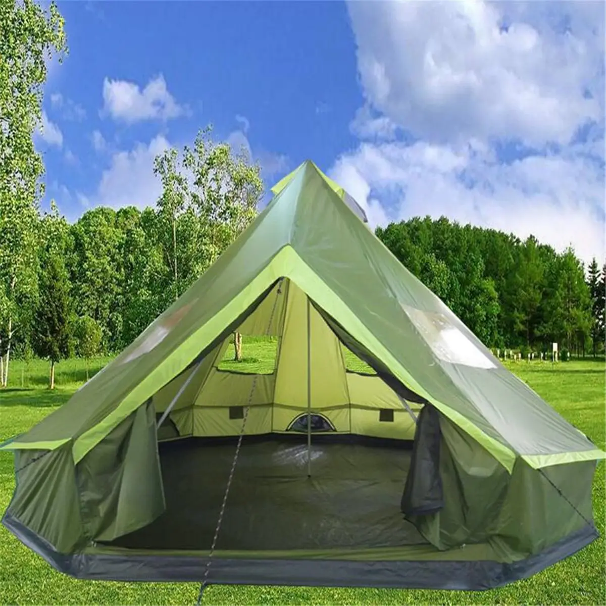 8 человек семейная походная палатка юрта Открытый водонепроницаемый походный тент одна комната Пляж Ветрозащитный путешествия палатки для рыбалки 500x500x300 см