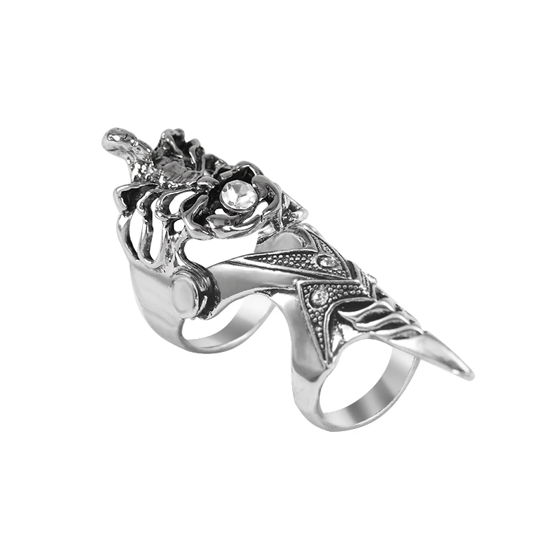 Hot New Domineering Men's Ring Punk Style Animal Scorpion Ring Alloy Inlaid Rhinestone Gothic Exaggerated Fashion Jewelry Gift