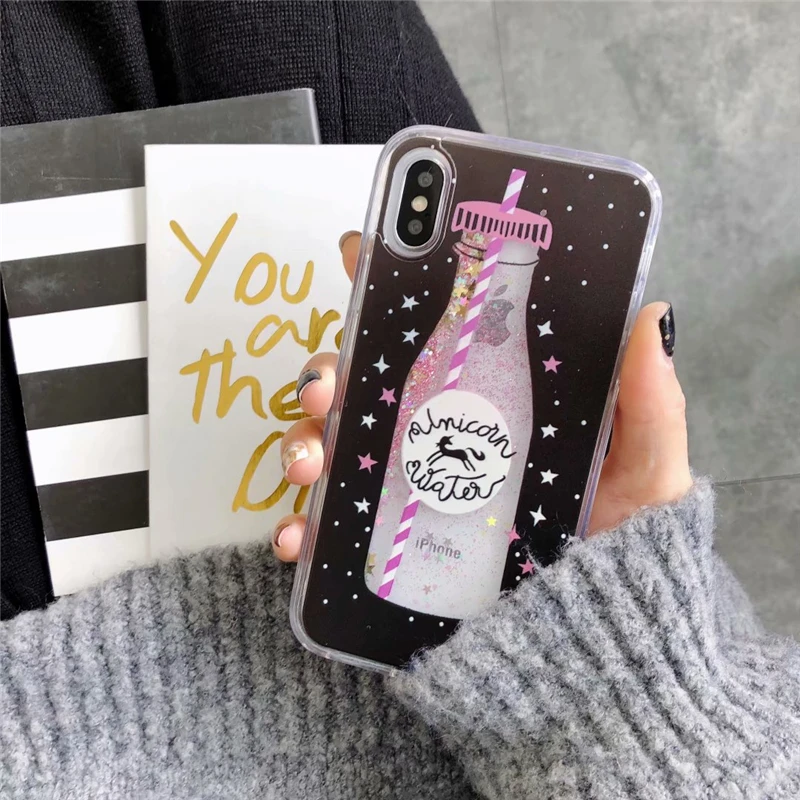 Водой чехол жидкость мягкий Slilcone крышка для Samsung Galaxy A7 A9 A6 A8 плюс J4 J6 J8 A3 A5 J3 J5 J7 Coque - Цвет: Unicorn Water