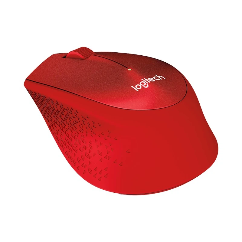 Мышь Logitech M330 красный оптическая(1000dpi) silent беспроводная USB(2but
