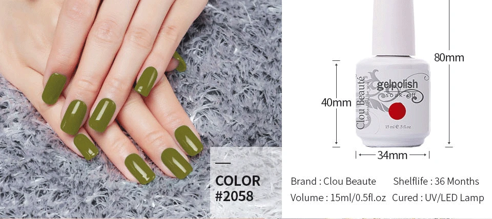 Clou Beaute, 15 мл, Гель-лак для ногтей, для маникюра, стойкий лак, Гель-лак, Премиум качество, УФ светодиодный, Цветной Гель-лак для ногтей