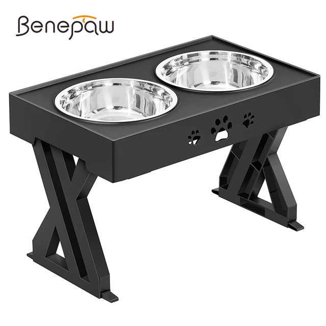 Benepaw Stainless Steel Elevated Dog Bowl Non-Slip 4 Height Adjustable  Raised Pet Food Water Bowl For Small Medium Large Dogs - AliExpress