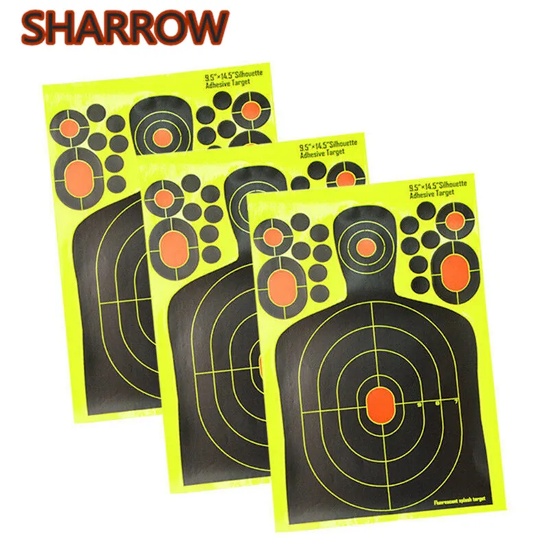 10 Sheets 2‘’ Shooting Range Paper Targets Splatter Self Adhesive For Archery 