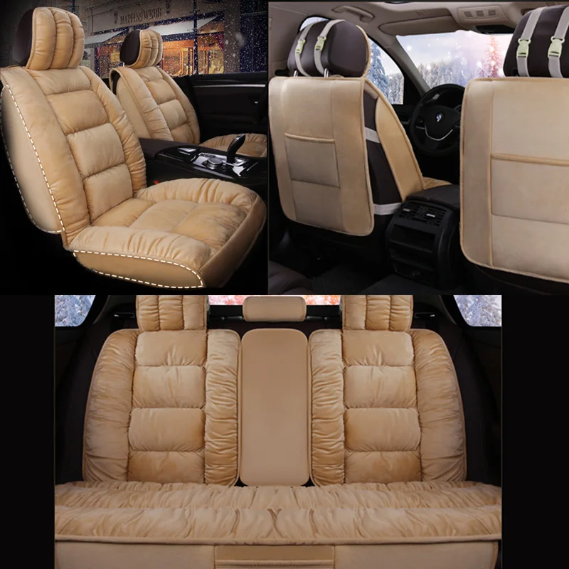 

Car Seat Cover Keep Warm Winter Car Seat Cushion Flocking Cloth Hot Fur Not Moves Universal Non-slide For Cadillac XTS M4 X20