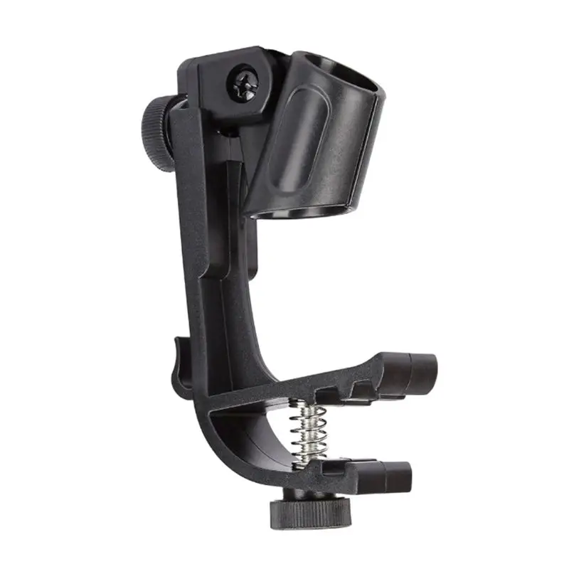 Microphone Stand Microphone Mount Clamp Microphone Shock Mount Microphone Clip Holder Adjustable Clip On Drum Rim Shockproof Mount Microphone Mic Clamp Stand Holder