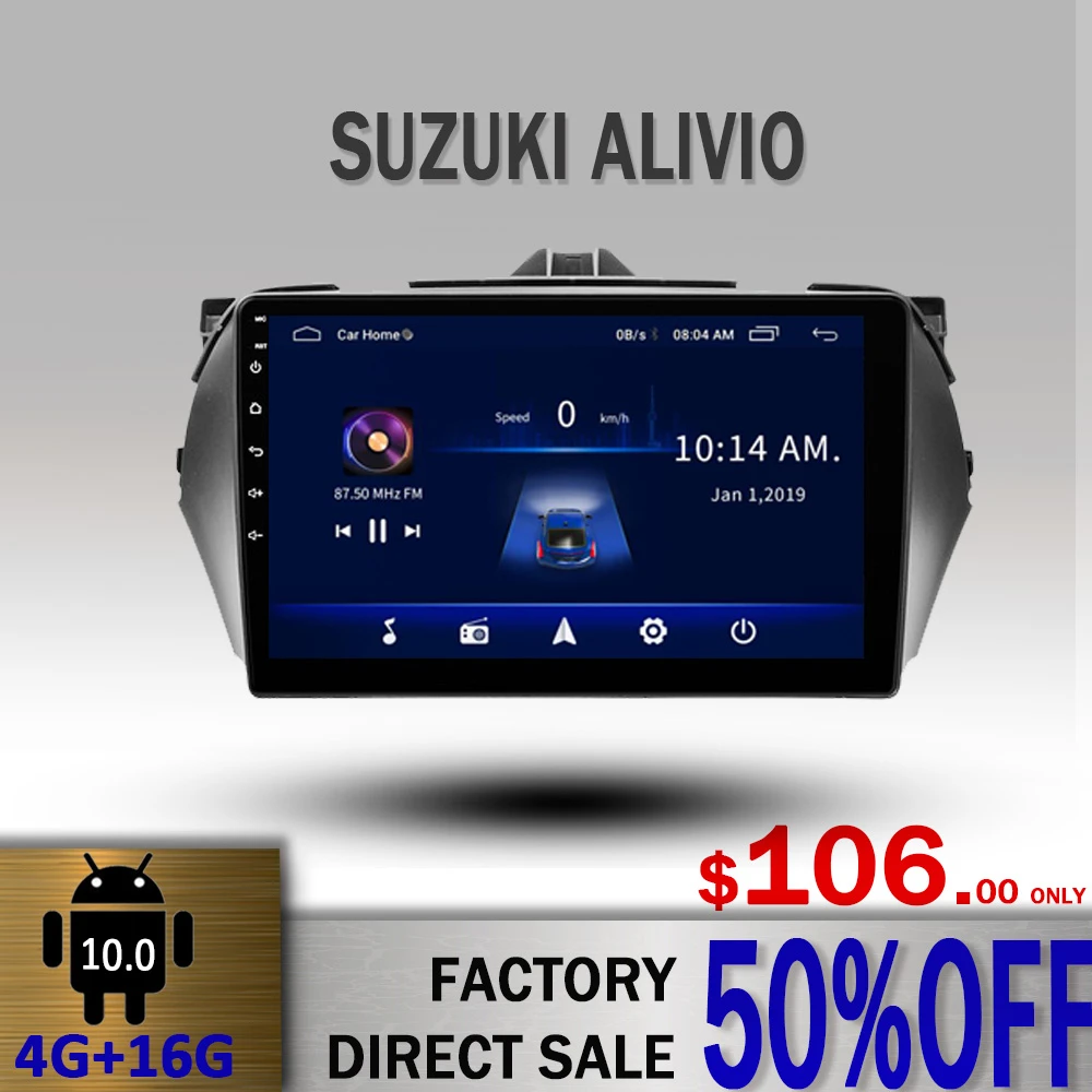Прямая продажа автомагнитолы для Suzuki Alivio Android 10 мультимедийный плеер навигация