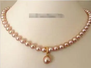 

Hot sale new Style >>>>>Real Pink Pearl 18KGP Clasp Pendant Necklace