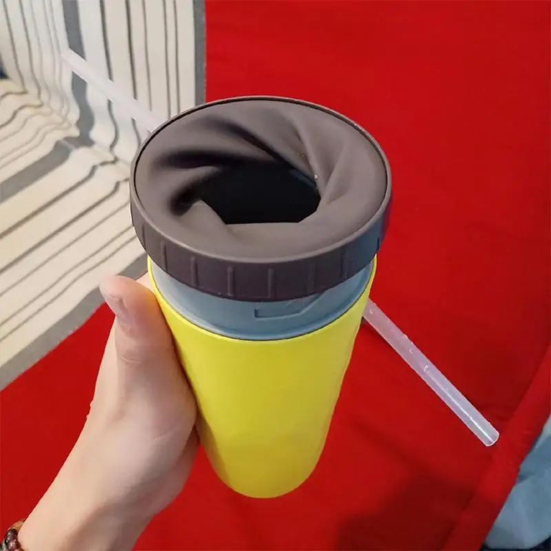Удобный твист чашка без крышки соломенная чашка детская портативная креативная пластиковая чашка двухслойная чашка для детей подарок