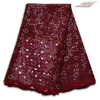 

High Quality African French Lace Fabric Latest Nigerian Lace Fabric Sequin Embroidery Organza Lace Fabric For Wedding 03