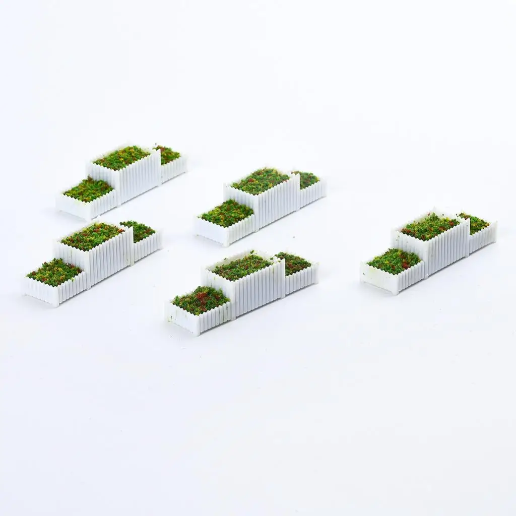 5pcs E Flower Beds Plants Mini Landscape Fairy Garden Dollhouse Decor 1/150
