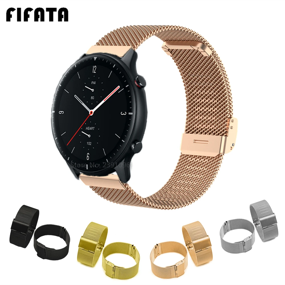 Металлический ремешок FIFATA из нержавеющей стали для Amazfit GTR 2 браслет часов Xiaomi GTR2 2e