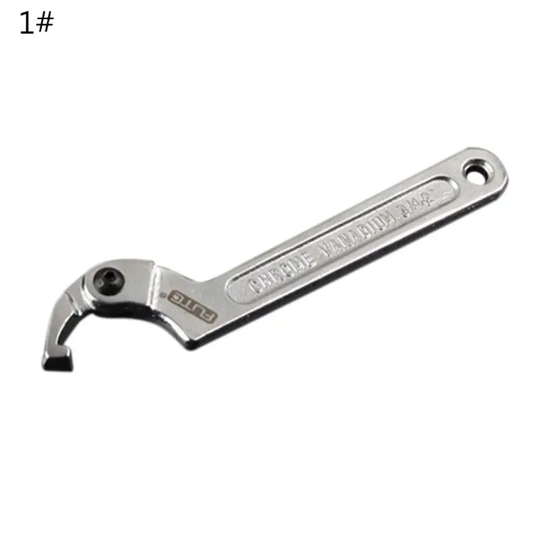 

Chrome Vanadium Adjustable Hook Wrench Spanner Round Square Head Hand Tool Nuts