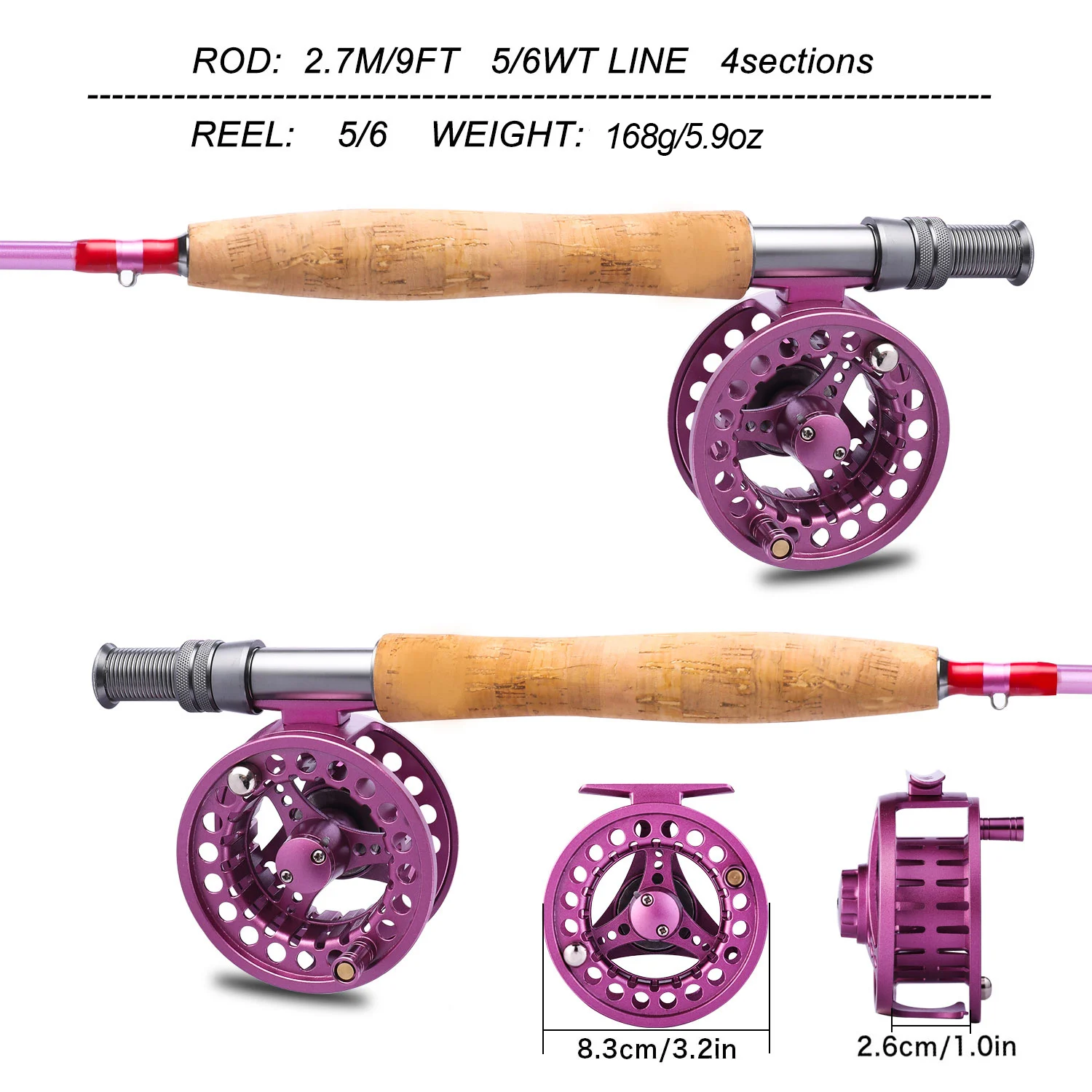 Sougayilang Fly Fishing Wheel 5/6WT Fly Fishing Reel Top Aluminum