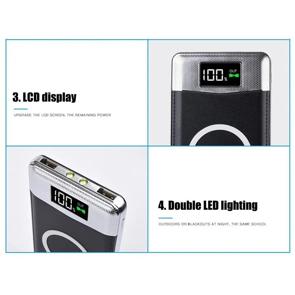 Беспроводная внешняя батарея 6000mah power Bank 2 USB зарядное устройство верхняя Конфигурация мобильного телефона блок питания