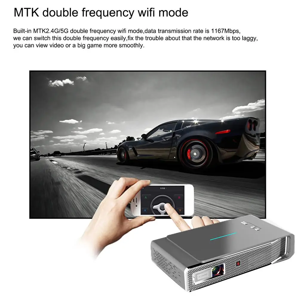 TOUMEI V5 3800 люмен мини-проектор портативный 3D 4K Full HD DLP карманный проектор умный Android wifi двухдиапазонный видео домашний кинотеатр