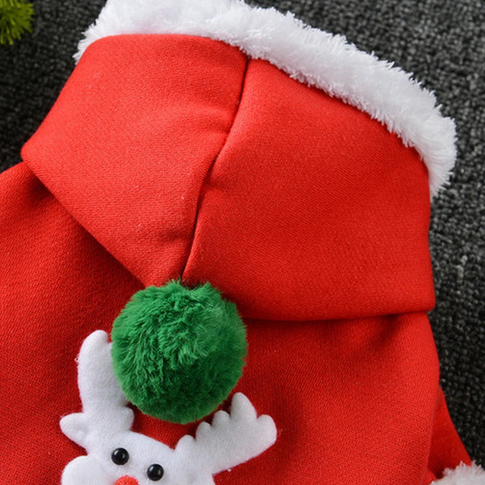 Winter Thicken Christmas Dog Coat Decoration Costume Pet Supplies Soft Warm Cloth Christmas Dog Costumes Funny Elk Dog Cloth