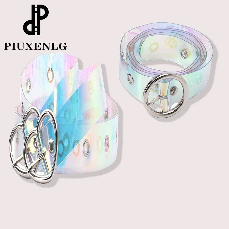 

Прозрачный голографический ремень с пряжкой PIUXENLG Lady'S Ranbow, лучшие дикие джинсы, украшение для платья, поясной ремень