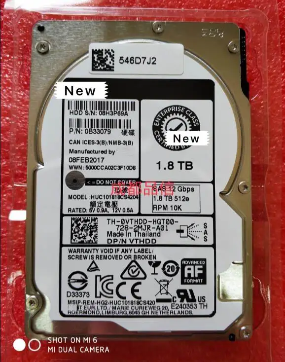 Фото 96WJT 1,8 ТБ HUC101818CS4204 10K 2,5 дюйма SAS 12, для обеспечения нового в оригинальной коробке. Обещаем отправить в течение 24 часов №1