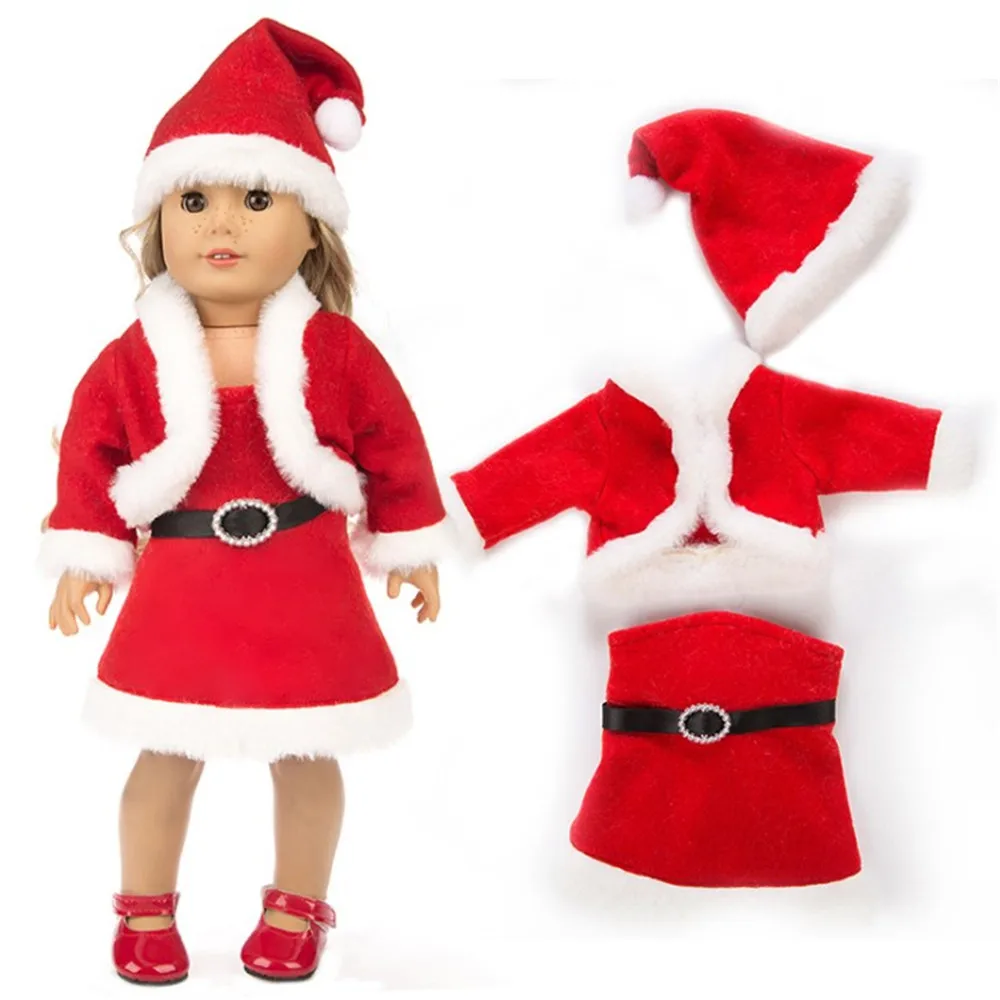 Одежда для новорожденных; Детская кукла; рождественское платье Санта-Клауса; 18 дюймов; кукла для девочек; рождественское платье; подарки для девочек