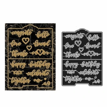 

2020 New Metal Cutting Die Cuts and Scrapbooking For Paper Making Stitched Background Happy Birthday Embossing Frame Card Craft
