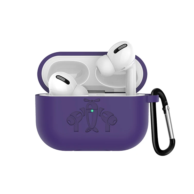GOOJODOQ для Airpods Pro Чехол Премиум силиконовый чехол Защитный чехол для Airpods Pro/Airpods 3 с светодиодный брелок
