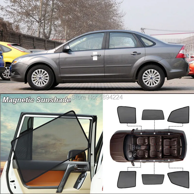 Car Full Side Windows Magnetic Sun Shade UV Protection Ray Blocking Mesh Visor For Ford Focus Sedan | Автомобили и мотоциклы