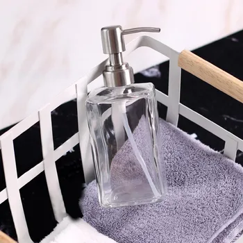 

HOT Glass Shampoo Dispenser Stainless Steel Pump Liquid Soap Essential Oils Lotions Bottle NDS