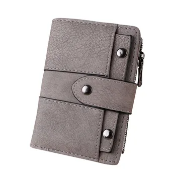 

High Quality Spring Summer New 2020 Short Retro Matte Ladies Students Small Wallet Rivet Buckle Wallet Money Purse Hot Sale