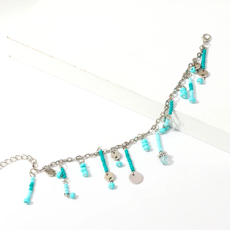 Boho браслеты из нержавеющей стали для женщин короткие значки на руки блестящее модное пляжное украшение на ногу Отдых подарок