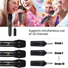 

2Pcs K380S Portable Wireless Mic Karaoke KTV Party Music Singing Microphones Wireless 10 Channels Power Saving Microphone