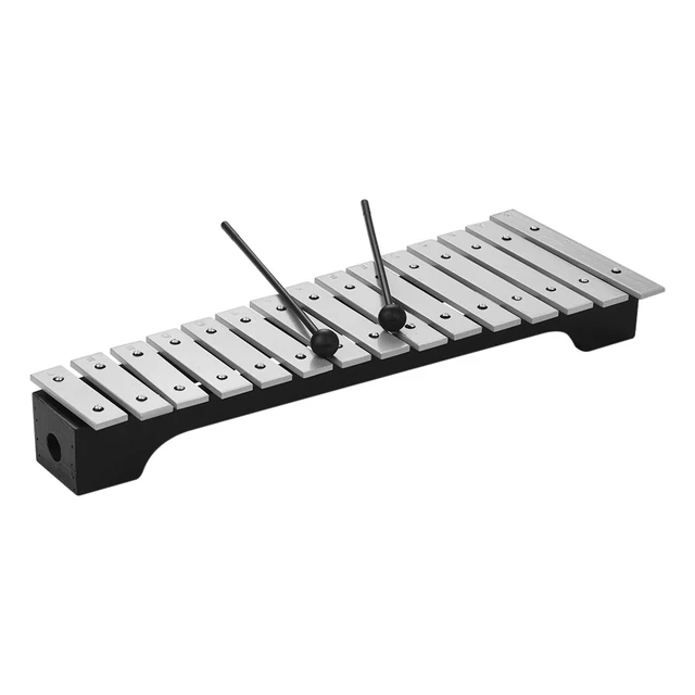 15 Note Xylophone Wooden Base Aluminum Bars with Mallets Kids Musical  Instrument