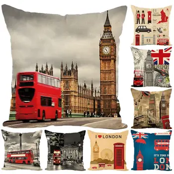 

Classic Architecture Throw Pillow Case Square Pillow Cover Pillowcases Polyester Cushion Case Sofa Bed Decorative Pillows