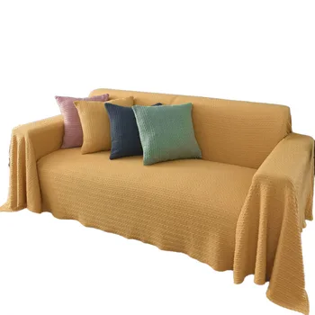

Slipcover All-inclusive Full Cover Sofa Covers Furniture Protector Cotton Polyester Blend Solid Color Sofa Towel 1/2/3/4-seater