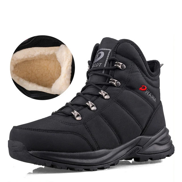 Botas De Piel Para Hombre Zapatos Altos De Invierno Nieve Impermeable -30  Grados 