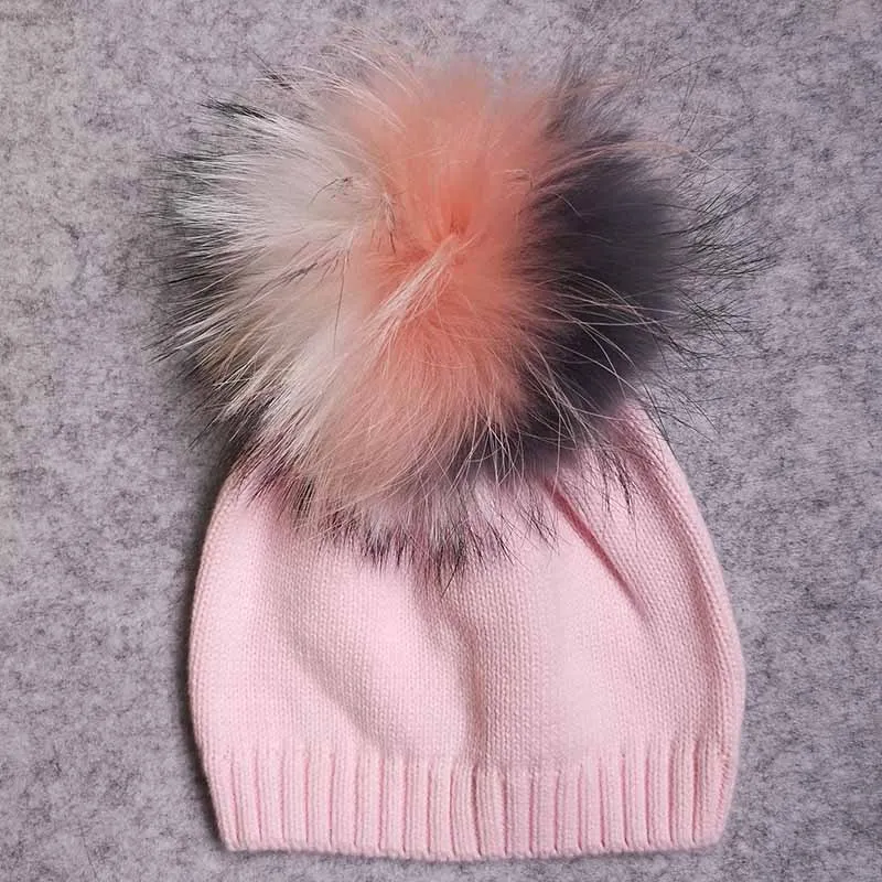 pink 3 Зимняя шапка с меховым помпоном для новорожденных девочек, детские хлопковые вязаные шапочки, шапки Skullies, шапка, Осенняя шапочка Enfant Gorro - Цвет: pink 3