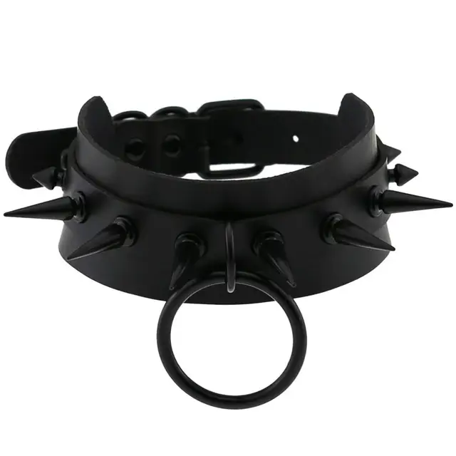 Harajuku Gothic Leather Spike Choker 1