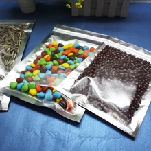 

16x24cm,100X Side clear & Silver metallic Aluminium foil bag Zipper self sealing,Nuts Resealable plastic Ziplock pouch Grip seal