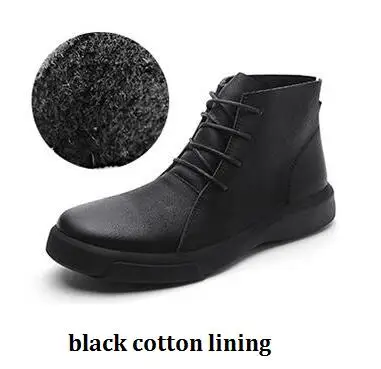 black cotton lining XGRAVITY Новинка; Лидер продаж Новые осень-зима Мужские ботинки модные Для мужчин на шнуровке Повседневная обувь Мягкая мужская обувь бизнес-обувь в римском стиле; обувь в стиле ретро A209 - Цвет: black cotton lining