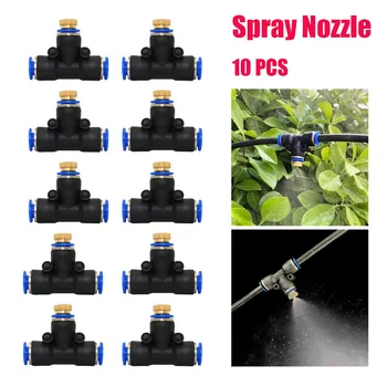 

T-piece Water Pipe Connector With Brass Mist Nozzles Slip-Lok Spray Nozzle watering head garden sprinkler Sprayer Nozzle