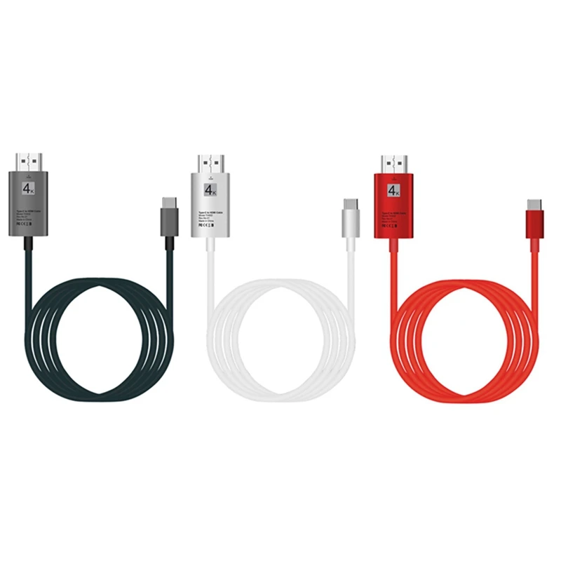 

USB 3.1 Type C To HDMI 2m Cable Adapter Converter HD 1080P 4k Charging HDTV Video Cable For Samsung S8 S9 S10 For Iphone
