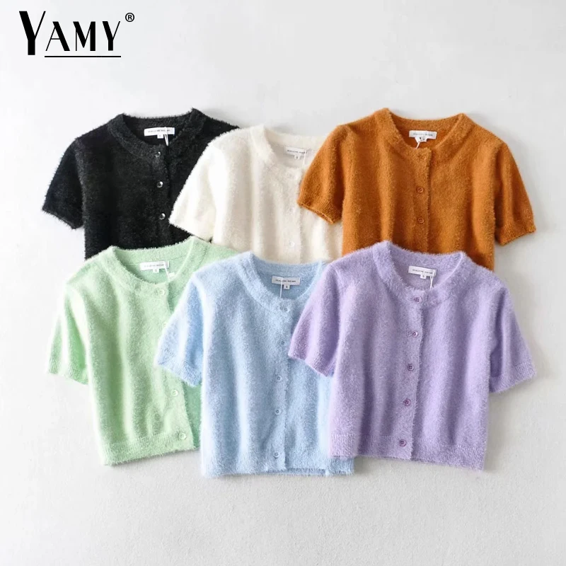 Sweater women cardigan short sleeve 