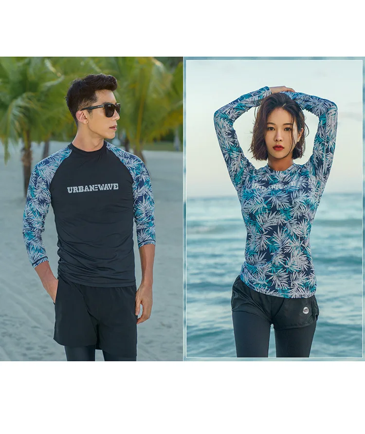 Пара rashguards купальники женские летние Guard Купальник Плюс Размер купальные костюмы с юбка длинный рукав женский Пуш Ап
